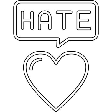 Aşk simgesinin çizgi biçimi simgesi, vektör illüstrasyonu