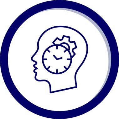 Zaman simgesi vektör illüstrasyonlu beyin