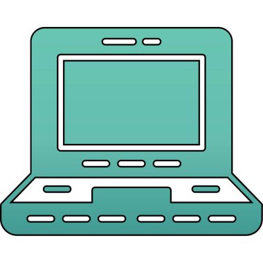 Bilgisayar simgesi. Web için bilgisayar vektör simgelerinin özet çizimi