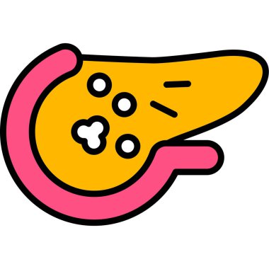 Karaciğer ikonlu mide. karın karaciğer vektör simgesi düz renk izole