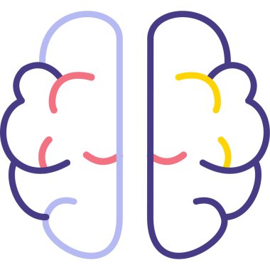 Beyin. Web simgesi basit illüstrasyon