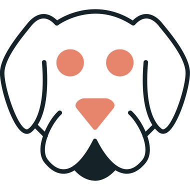 Köpek düz vektör simgesi