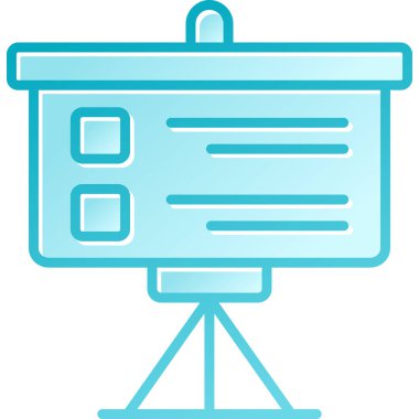 Sunum reklam pazarlama simgesi doldurulmuş ana hatlar biçiminde