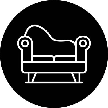 koltuk simgesi, siyah vektör