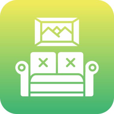 otel yatak kutsal kişilerin resmi, vektör çizim