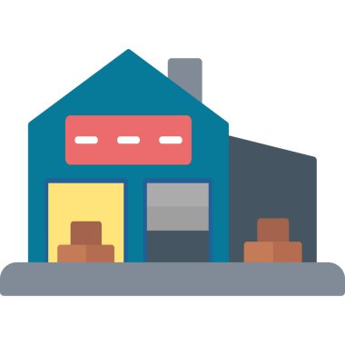 Depo web simgesi. Basit tasarım. vektör illüstrasyonu