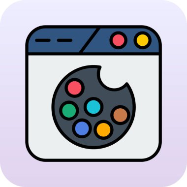 kamera rengi vektör simgesi. beyaz arkaplanda izole edilmiş karikatür çizimi.