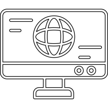 İnternet web simgesi vektör illüstrasyonu