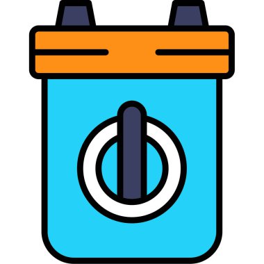 Kahve makinesi simgesi renk ana hatları vektörü