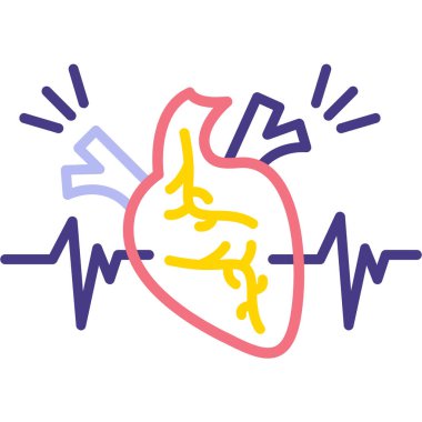 kalp hastalığı renk ikonu vektör çizimi