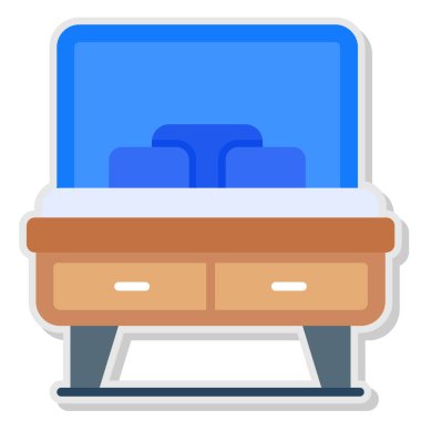 ofis sandalyesi simgesi, vektör illüstrasyonu beyaz arkaplanda izole edildi