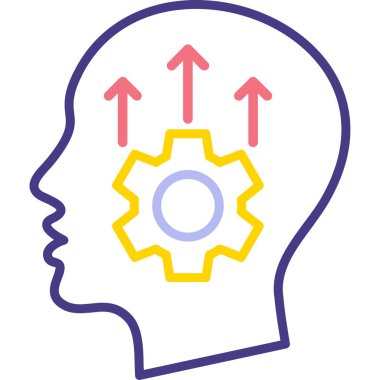 dişli simgesi olan baş, vektör illüstrasyon tasarımı