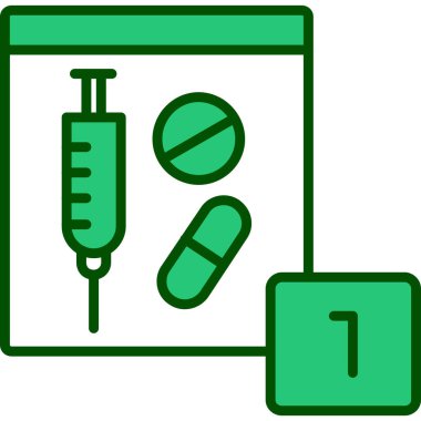 Tıbbi kitap vektör ikonu. biçim iki renkli düz simge, eko yeşil ve gri renkler, yuvarlak açılar, beyaz arkaplan.