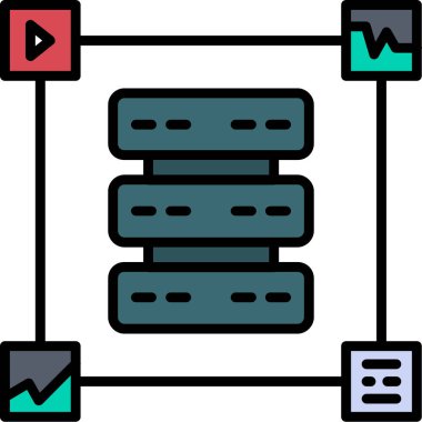 Sunucu simgesi, vektör illüstrasyonu