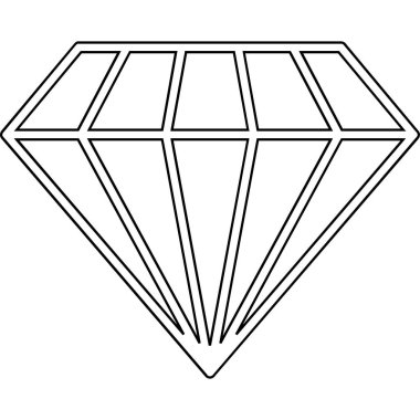 Elmas ikonu. Taslak çizimi. vektör sembolü