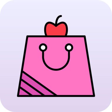 Alışveriş poşeti simgesi, vektör illüstrasyonu