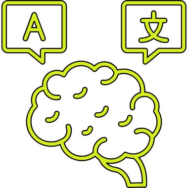 Beyin simgesi, vektör illüstrasyonu