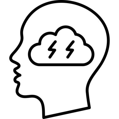 Beyin. Web simgesi basit illüstrasyon