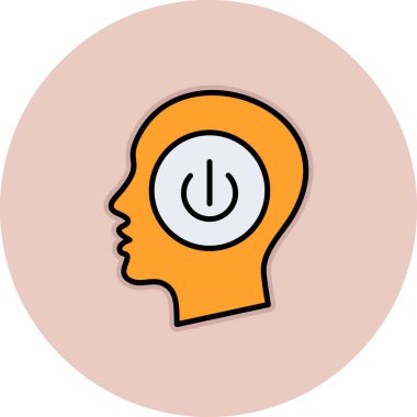 İnsan kafası ikonu insan beyninin vektör illüstrasyonu