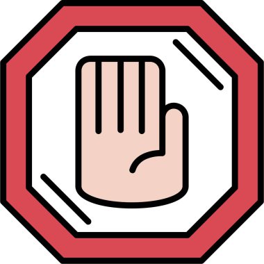 Dur işareti renk simgesi vektörü yok. Dur işareti yok. izole edilmiş sembol çizimi