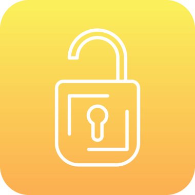 Asma kilit simgesi sarı arkaplanda izole edildi. vektör illüstrasyonu