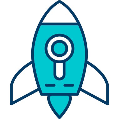 roket ikonu vektör illüstrasyonu