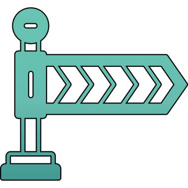 Yol işareti simgesi. Web için işaret iletisi vektör simgesinin özet çizimi