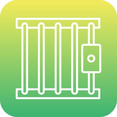 Eşsiz ısıtıcı vektör çizgisi simgesi