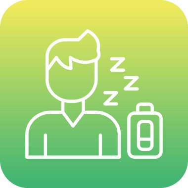 Akıllı telefonlu uyuyan adam, basit satır simgesi