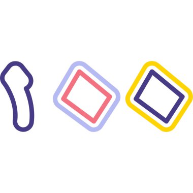 Renkli biftek ikonu beyaz arka planda izole edilmiş. Mutfak aletleri. Değişken rastgele şekiller. vektör illüstrasyonu