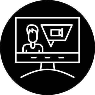 Çevrimiçi eğitim simgesi, vektör illüstrasyonu