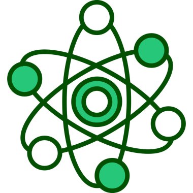 yeşil atom simgesi. vektör illüstrasyonu