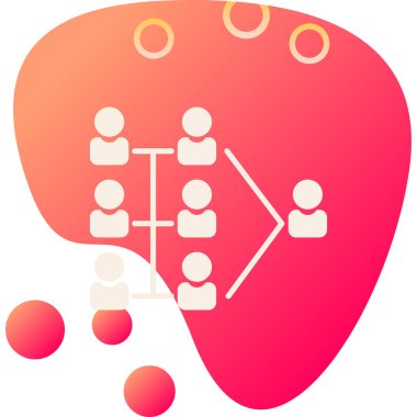 Sosyal ağ simgeleri olan bir grup insanın vektör çizimi