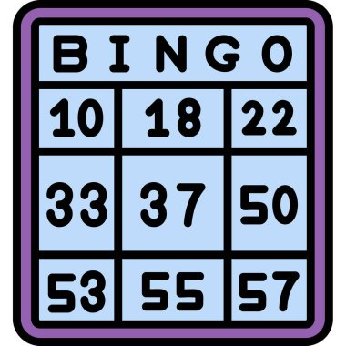 Bingo oyun ikonu. taslak piyango bingo vektör rengi düz izole