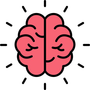 beyin ikonu vektör illüstrasyonu
