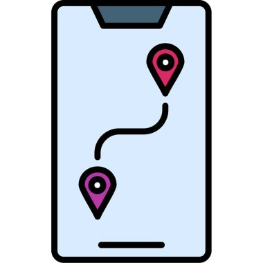 konum simgesi. Web için harita pin vektör simgesinin özet çizimi.