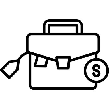 Dolar simgesi olan çanta, vektör biçimi tasarımı