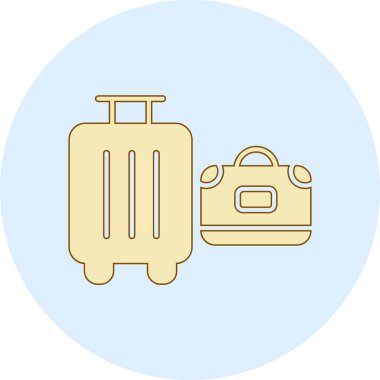 Bir çanta dolusu bagaj simgesinin vektör çizimi