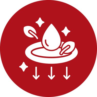 Kırmızı çiçek simgesinin bir damlasının vektör çizimi