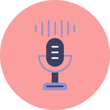 Mikrofon. Web simgesi basit illüstrasyon