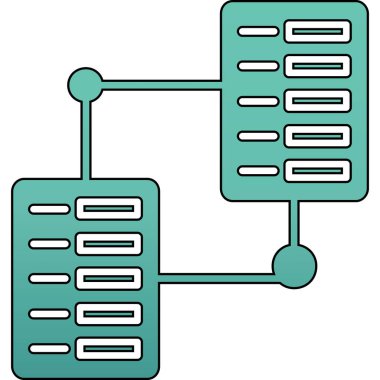 veri sunucusu simgesi. özet veri sunucu vektör rengi düz izole