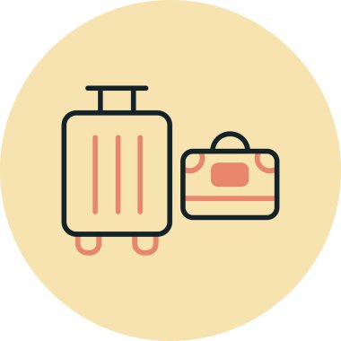 Bagaj. Web simgesi basit illüstrasyon