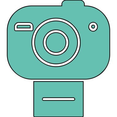 - Kamera. Web simgesi vektör illüstrasyonu