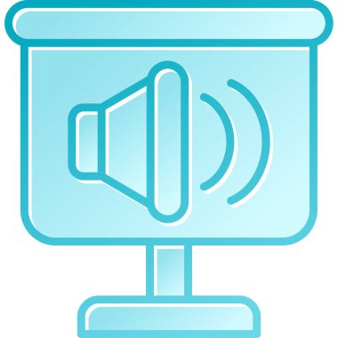 Konuşmacı. Web simgesi basit illüstrasyon