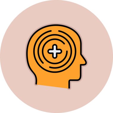 İnsan beyni ikon vektör illüstrasyonu