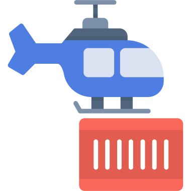 Düz stil hava aracı helikopter simgesi