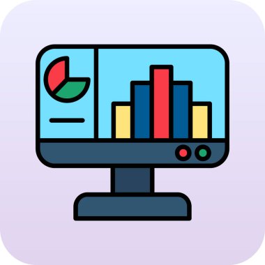 analitik grafik ikon vektör illüstrasyonu