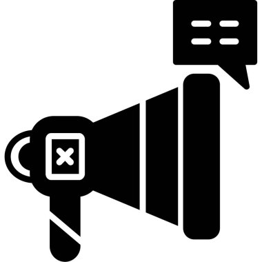 megafon hoparlörü simgesi, basit tasarım illüstrasyonu