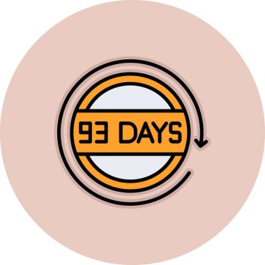 Düz biçim vektör illüstrasyon tasarım şablonu, 9 gün kalan gün simgesi