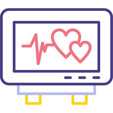 kardiyogram modern simge, vektör illüstrasyonu